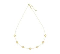 Lllunimon Clover S925 sterling silver necklace for lucky inspiration Elegant modern art style Everyday wear gifts for her,Gold