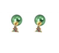 Lllunimon Colored beaded stainless steel earrings elk element jewelry Cute and funny style Everyday wear gifts for her,B