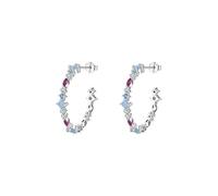 Lllunimon Colorful Irregular Earrings 925 Sterling Silver Women's Earrings Art Inlaid Zircon Ornaments Everyday Wear A Gift for her