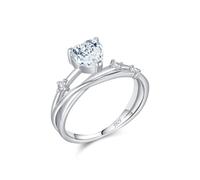 Lllunimon Crossed Ring Arm Engagement Ring Exquisite Love Shape Women's 925 Sterling Silver Ring Creative Jewelry Everyday Wear Gift for her,Size 5