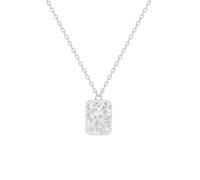 Lllunimon Crushed ice rectangular brand 925 sterling silver necklace minimalist pendant mirror polishing process Everyday wear gifts for her,Silver
