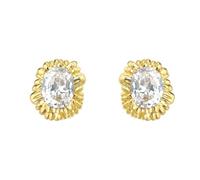 Lllunimon Cubic Zirconia Earrings, 18K Gold Plated Floral Copper Ear Studs for Women, Daily Chic Formal Jewelry, Gift for Mom/Girlfriend/Sisters,Ear Stud