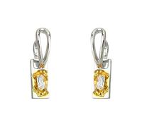 Lllunimon Cubic Zirconia Earrings, Two-Tone Plated Copper Broken Texture Zircon Ear Studs, Daily Exquisite Jewelry, Gift for Mom/Girlfriend/Sisters