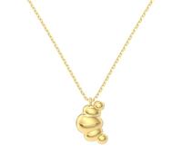 Lllunimon Curved bean pendant 925 sterling silver necklace mirror polishing process simple and cute style Everyday wear gifts for her,Gold