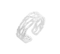 Lllunimon Cut-out grid ring Women's sterling silver jewelry Ice crack opening jewelry Everyday wear Gift for her