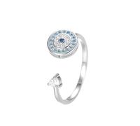 Lllunimon Devil's Eye 925 silver ring Micro-set diamond rotatable jewelry Personalized style Everyday wear gifts for her,Silver