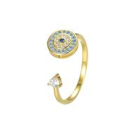 Lllunimon Devil's Eye 925 silver ring Micro-set diamond rotatable jewelry Personalized style Everyday wear gifts for her,Gold