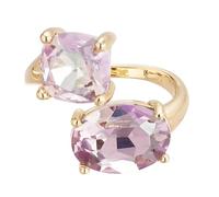 Lllunimon Double Gem Twisted Cocktail Open Alloy Ring, Elegant Delicate Daily Jewelry, Sutiable for Party/Wedding, Gift for Women/Girlfriend,A