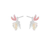 Lllunimon Enamel Wings Flower Fairy Stud Earrings S925 Sterling Silver Earrings Fashionable and Cute Accessories for Daily Wear Gifts for her
