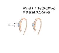 Lllunimon Exquisite Zircon Earhooks 925 Sterling Silver Women's Earrings Classic Timeless Silver Jewelry Everyday Wear Birthday Gifts,Gold