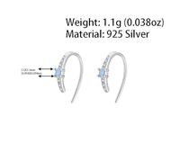 Lllunimon Exquisite Zircon Earhooks 925 Sterling Silver Women's Earrings Classic Timeless Silver Jewelry Everyday Wear Birthday Gifts,Silver