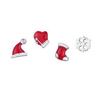 Lllunimon Festive Elements Stud Earrings 925 Sterling Silver Women's Earrings Enamel Hat Gloves Socks Earrings Everyday Wear Gift for her