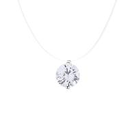 Lllunimon Fishline Zircon S925 sterling silver necklace Shine single zircon jewelry Elegant invisible chain design Everyday wear gifts for her