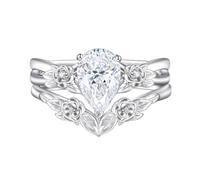 Lllunimon Flower-shaped S925 silver ring set with zircon inlay craftsmanship, simple and romantic jewelry. Daily wear, a gift for her.,Size 5