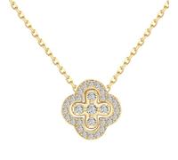 Lllunimon Four Leaf Clover Pendant Necklace for Women 18K Gold Plated Four Leaf Clover Necklace Lucky Simple Necklace Jewelry Valentine Gifts for Women Girl,Gold
