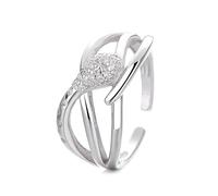 Lllunimon Geometric row diamond S925 silver ring wabi-sabi aesthetic architectural style jewelry Elegant minimalist style Everyday wear gifts for her