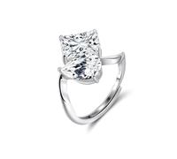 Lllunimon Geometric S925 silver ring imitation diamond personality jewelry Elegant urban style Everyday wear gifts for her,Silver