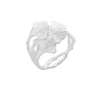 Lllunimon Ginkgo Leaf Ring S925 Sterling Silver Ring Oriental Courtyard Jewelry Elegant Accessories Everyday Wear Gifts for her