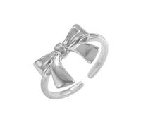 Lllunimon Glossy Bow Ring S925 Sterling Silver French Romantic Jewelry Elegant and Minimalist Everyday Wear A Gift for Her