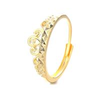 Lllunimon Gold-plated S925 silver crown ring French royal inspired jewelry Elegant minimalist shape Everyday wear gifts for her,Gold