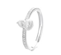 Lllunimon Gold-plated S925 silver gourd ring Elegant minimalist diamond jewelry Oriental Fulu jewelry Daily wear A gift for her,Silver
