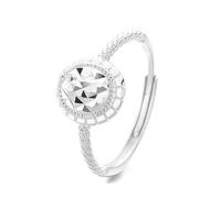 Lllunimon Gold-plated S925 silver laser car flower ring French brilliantly inspired jewelry Sparkling jewelry Everyday wear gifts for her,Silver