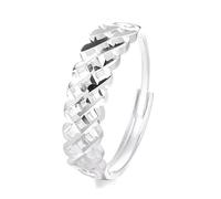 Lllunimon Gold-plated S925 silver skeleton ring French weave-inspired jewelry Elegant and simple style Everyday wear gifts for her,Silver