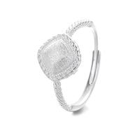 Lllunimon Gold-plated S925 silver sugar cube ring French elegance inspired jewelry Elegant and simple style Everyday wear gifts for her,Silver