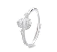 Lllunimon Gourd shape S925 silver ring white diamond embellished silver oriental elegant jewelry Elegant minimalist jewelry for daily wear Gift for her