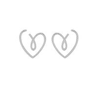 Lllunimon Heart-shaped zircon stud earrings 925 sterling silver earrings for women Romantic cool and minimalist for everyday wear A gift for her