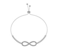 Lllunimon Infinity Endless Love Link Bracelets for Women 925 Sterling Silver Adjustable Bracelet with 5A CZ Infinity Jewelry for Women Mom Wife Christmas Birthday Gifts