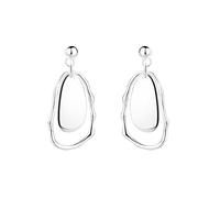 Lllunimon Irregular Art S925 sterling silver earrings double-layer abstract jewelry Simple personality style Everyday wear gifts for her