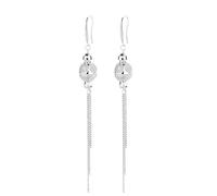 Lllunimon Lantern Hollow Tassel Sterling Sliver Ear Drops and Dangles, Elegant Oriental Exquisite Daily Jewelry, Gift for Women, Mens Earrings