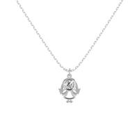 Lllunimon Marquise round zirconium 925 sterling silver necklace Fun-inspired jewelry Minimalist and sophisticated style Everyday wear gifts for her,Silver,A