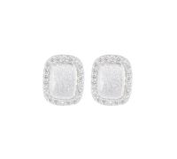 Lllunimon Micro-encrusted zircon square brushed S925 sterling silver earrings Vintage-inspired accessory Minimalist bohemian style Everyday wear gifts for her,Silver