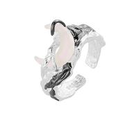 Lllunimon Moon S925 silver ring Cosmic mythology color separation plated jewelry Elegant celestial shape Everyday wear Gift for her