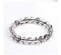 Lllunimon Natural Crystal Bead Bracelets, Herkimer Crystal Single Circle Round Bead Bracelets, Lucky Jewelry Gifts,6mm(about29beads)