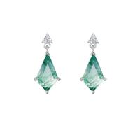 Lllunimon Natural Moss Agate Earrings for Women 925 Sterling Silver Aquatic Agate Gemstone Dangle Women's Earrings Valentine New Year Gift for Women