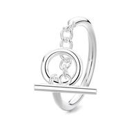 Lllunimon OT Buckle Chain Connection S925 Silver Ring Punk Street Jewelry Cool Minimalist Style Everyday Wear Gift for her