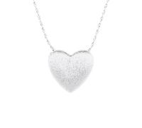 Lllunimon Oversized three-dimensional love heart S925 sterling silver necklace personalized texture pendant jewelry Retro simple style Everyday wear gifts for her