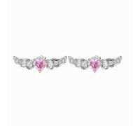Lllunimon Pink Diamond Heart Wings Earrings 925 Sterling Silver Women's Earrings Guardian Angel Inspired Jewelry Everyday Wear A gift for her