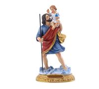 Lllunimon Religious Collection Patron Saint Statues of Travelers Saint Christopher Statue Catholic Gift Resin Christopher Statue for Religious Enthusiasts Collection