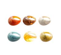 Lllunimon Retro Resin Oval Ring, Candy Colored Marble Effect Playful Jewelry, Daily Wear, Sutiable for Worlplace, Gift for Mom/Girlfriend/Sisters,G