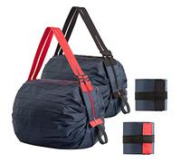 Lllunimon Reusable Shopping Bag Foldable Grocery Storage Tote Bag Organ Style Fold Oxford Cloth Portable Duffle for shop Large Durable Heavy Duty (Dark Blue)