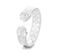 Lllunimon S925 silver auspicious cloud copper coin embossed ring oriental inspired jewelry wabi-sabi aesthetic style Everyday wear gifts for her