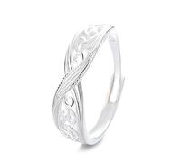 Lllunimon S925 silver cross-embossed patterned ring Vintage-inspired jewelry bohemian style Everyday wear gifts for her