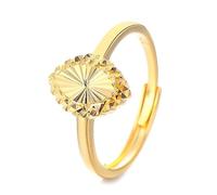 Lllunimon S925 silver diamond laser cut ring Flowing light and shadow texture jewelry Elegant minimalist style Everyday wear gifts for her,Gold