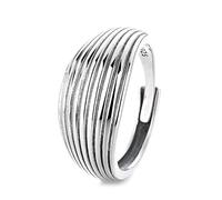 Lllunimon S925 Silver Line Curved Ring Art Deco Inspired Jewelry Elegant and simple style Everyday wear gifts for her,A