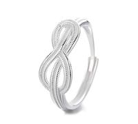 Lllunimon S925 silver vintage bow ring wrapped lines distressed jewelry elegant minimalist style Everyday wear gifts for her,B