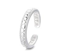 Lllunimon S925 Silver Vintage Love Panel Ring Bohemian Jewelry Elegant minimalist style Everyday wear gifts for her,B